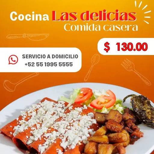 MENU ENCHILADAS DE MOLE CON POLLO